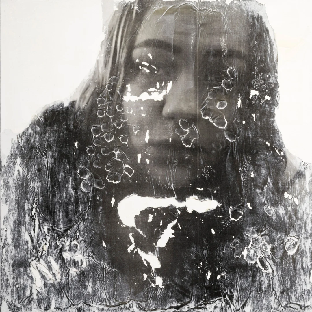Gel-transfer portrait under normal light