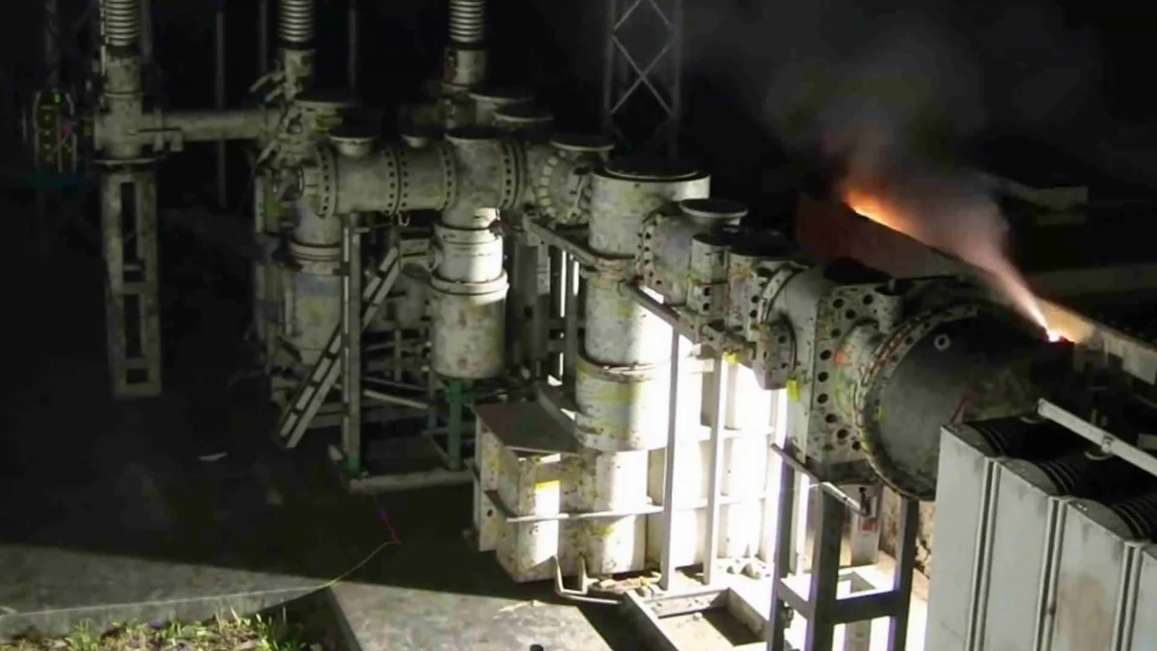 Surveillance-like image of industrial machinery from Perceptual Dissonance